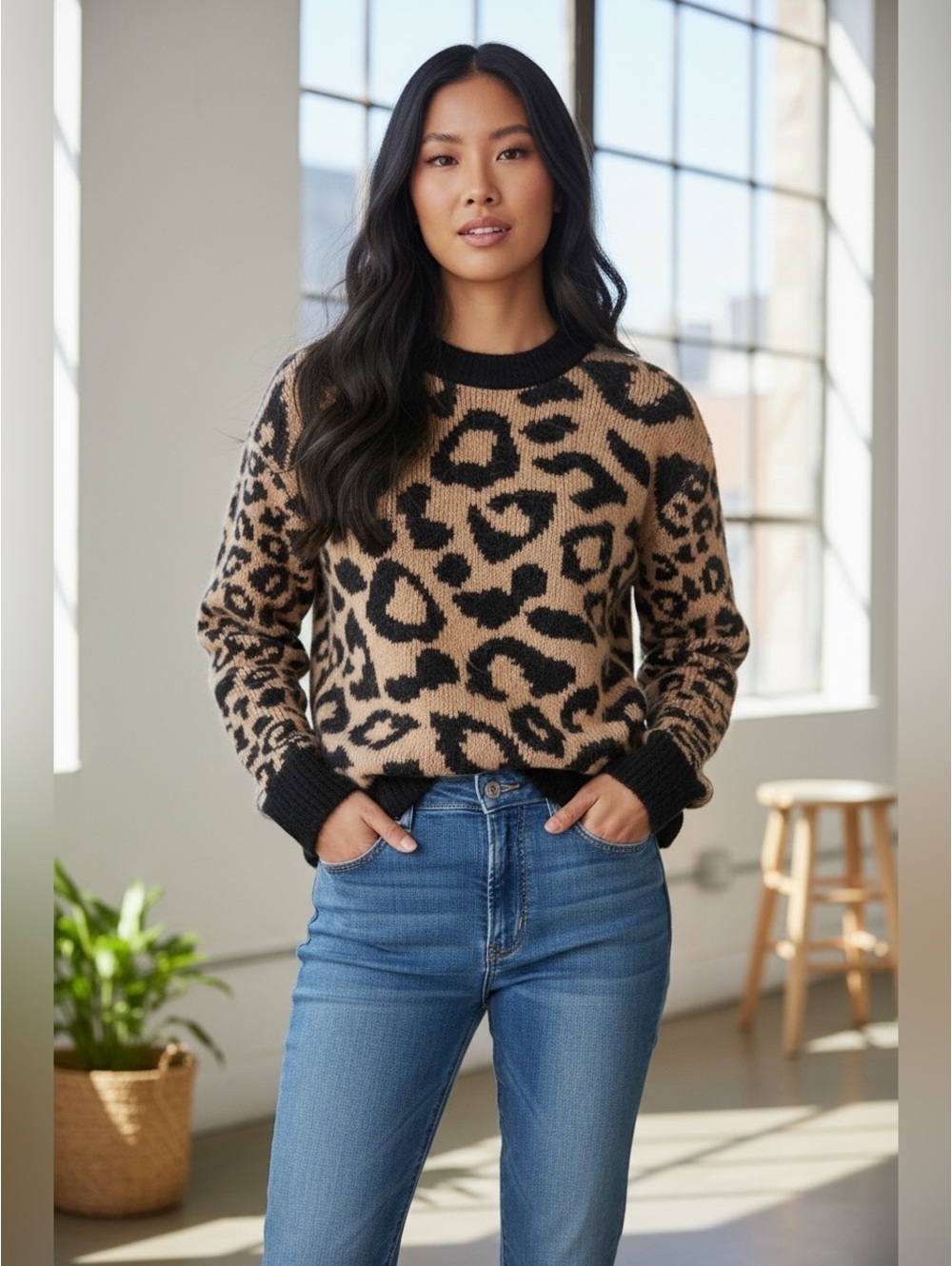 NWT Small Tuckernuck Leopard Print Siri Sweater